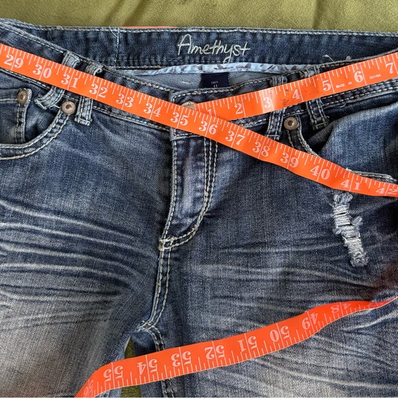Amethyst Flare Blue Denim Jeans Size 11, Juniors, Medium/Dark wash, gentle used - Picture 2 of 10